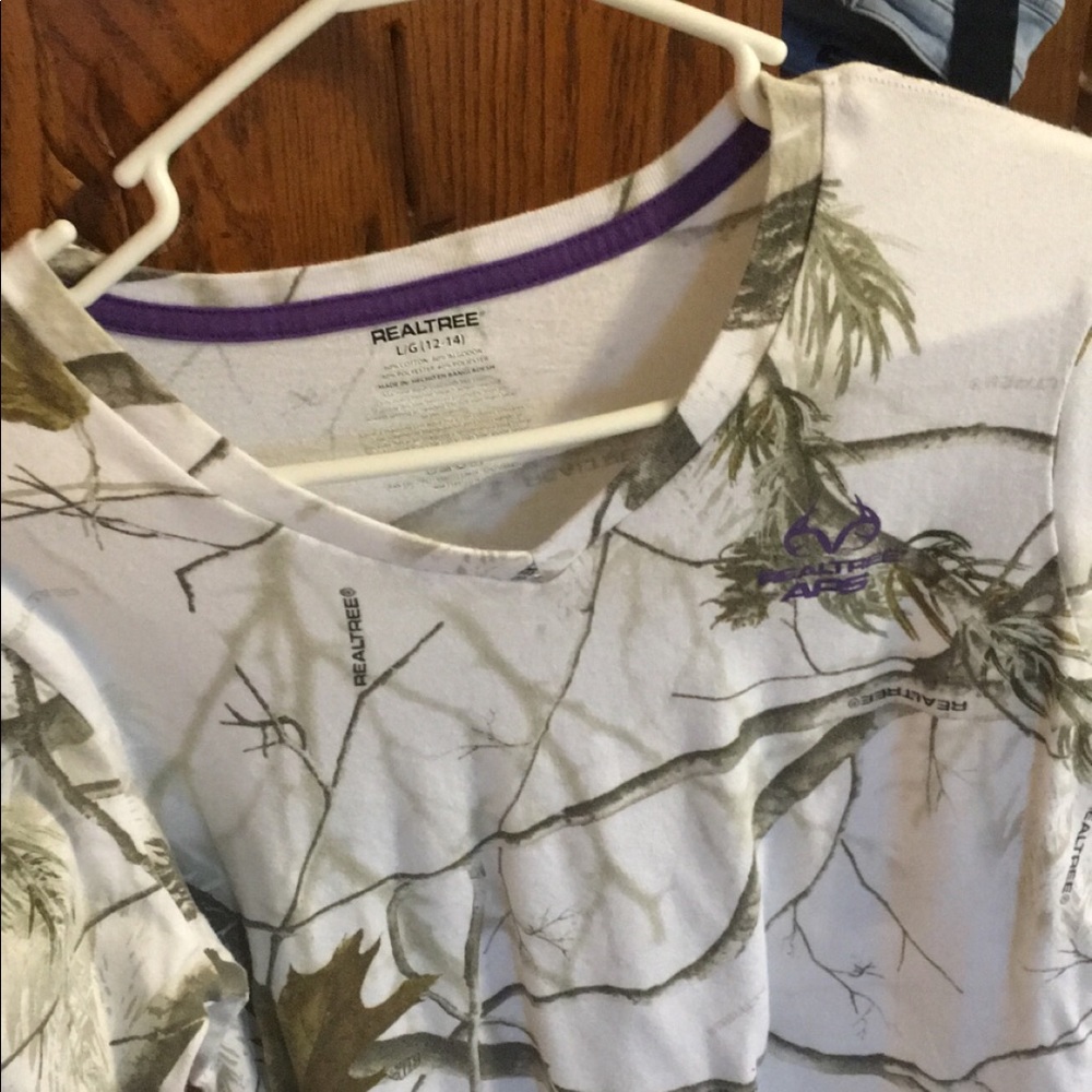 White camo real tree long sleeve